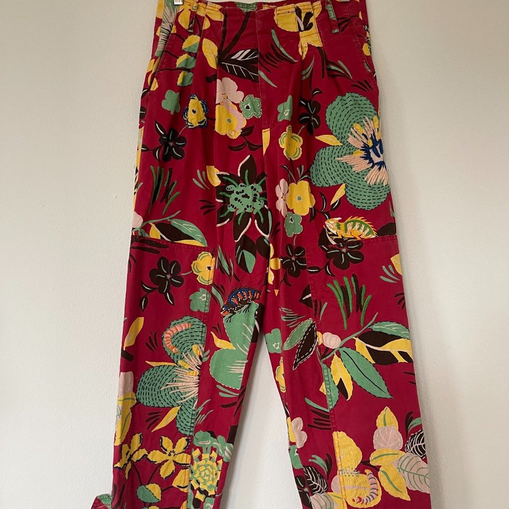 HILFIGER COLLECTION Carribean Pleated Pants with Hand Embroidery - RARE